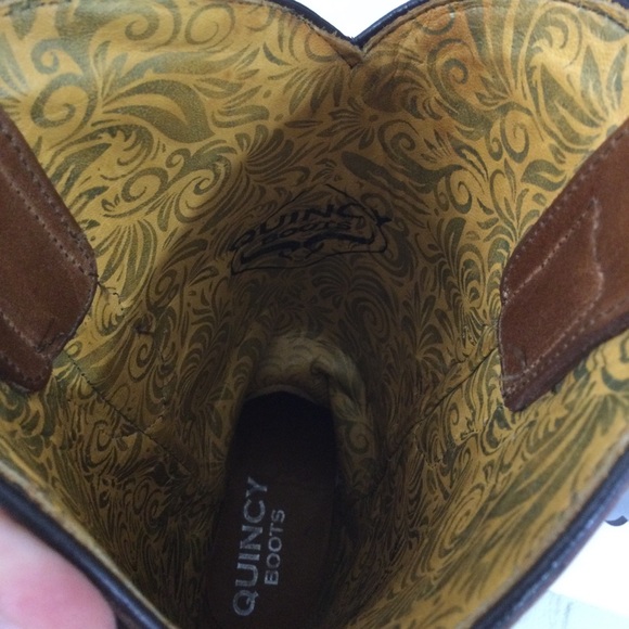 Quincy Cowgirl Cowboy Western Boho Brown Braided Buckle Square Toe Boots - Picture 6 of 15